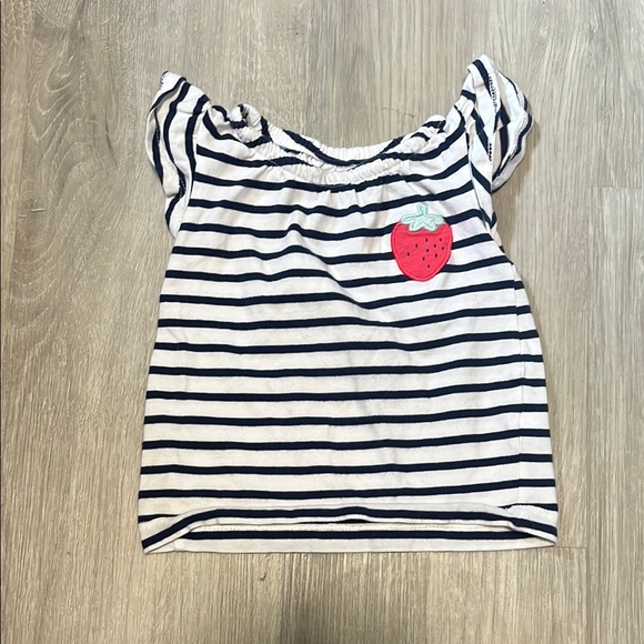 4/$20 Carters Striped Kids Top with Strawberry Patch 9M - Picture 1 of 1